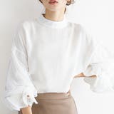 ホワイト | レーススリーブトップス ブラウス レース | Amulet