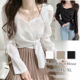 ワッシャーリボンブラウス 長袖 ブラウス | Amulet | 詳細画像1 