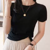 ブラック | ツイスト半袖Tシャツ 半袖 レディース | Amulet