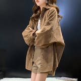 キャメル | コーデュロイブラウス トップス 長袖 | Amulet