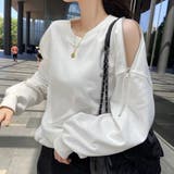 肩開きデザイントレーナー トップス 長袖 | Amulet | 詳細画像8 