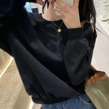 ブラック | 肩開きデザイントレーナー トップス 長袖 | Amulet