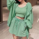 グリーン | セットアップ3点セット レディース ルームウェア | Amulet