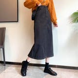 バックスリットデニム風スカート タイトスカート レディース | Amulet | 詳細画像10 