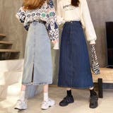 バックスリットデニム風スカート タイトスカート レディース | Amulet | 詳細画像12 