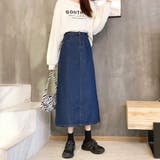 バックスリットデニム風スカート タイトスカート レディース | Amulet | 詳細画像3 