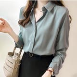 スキッパーブラウス レディース 長袖 無地 プルオン 通勤 シンプル きれい目 | Amulet | 詳細画像10 