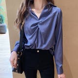 ツイストスキッパーブラウス レディース 長袖 | Amulet | 詳細画像9 