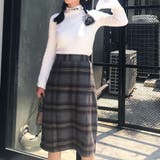 チェック柄Aラインスカート レディース ひざ丈 | Amulet | 詳細画像2 
