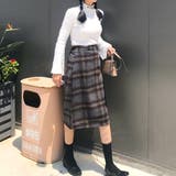 チェック柄Aラインスカート レディース ひざ丈 | Amulet | 詳細画像4 