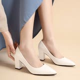 ホワイト | シンプルヒールパンプス レディース ヒール7cm | Amulet