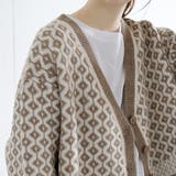 ダイヤ柄ニットカーディガン レディース 長袖 | Amulet | 詳細画像13 