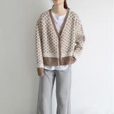 ダイヤ柄ニットカーディガン レディース 長袖 | Amulet | 詳細画像2 