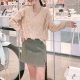 フリンジVネックニット レディース セーター | Amulet | 詳細画像4 