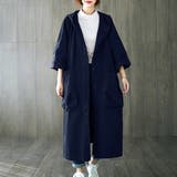 ネイビー | ビッグシルエットトレンチコート レディース ロング丈 | Amulet