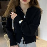 ダブルジップニットパーカー レディース トップス | Amulet | 詳細画像2