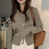 ダブルジップニットパーカー レディース トップス | Amulet | 詳細画像3