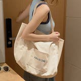 アイボリー | ビックサイズスクエアトートバッグ 大容量 A4サイズ収納可 | Amulet
