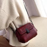 レッド | チェーン付きミニショルダーバッグ レディース 10代 | Amulet