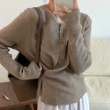 ブラウン | リブニットカーディガン レディース トップス | Amulet