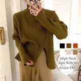 スリット入りハイネックニット レディース トップス | Amulet | 詳細画像1 