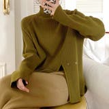 スリット入りハイネックニット レディース トップス | Amulet | 詳細画像4 