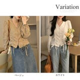 Vネックシャーリングブラウス レディース トップス | Amulet | 詳細画像5 