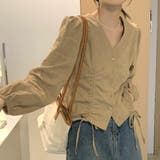 Vネックシャーリングブラウス レディース トップス | Amulet | 詳細画像9 