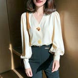 フェイクボタン付きブラウス レディース トップス | Amulet | 詳細画像2 