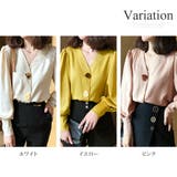 フェイクボタン付きブラウス レディース トップス | Amulet | 詳細画像5 