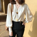 フェイクボタン付きブラウス レディース トップス | Amulet | 詳細画像6 