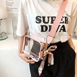 ピンク | スカーフ付きクリアバッグ レディース かばん | Amulet