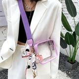 パープル | スカーフ付きクリアバッグ レディース かばん | Amulet