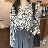 レオパード柄ブラウス レディース ショート丈トップス | Amulet | 詳細画像1 