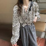 レオパード柄ブラウス レディース ショート丈トップス | Amulet | 詳細画像8 