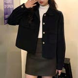 ブラック | ショート丈ジャケット レディース アウター | Amulet