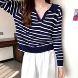 ボーダー柄スキッパートップス レディース トップス | Amulet | 詳細画像11 