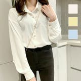 長袖シンプルシャツ ブラウス レディース | Amulet | 詳細画像1 