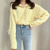 イエロー | 長袖シンプルシャツ ブラウス レディース | Amulet