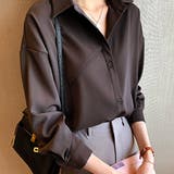 オーバーサイズシンプルシャツ ブラウス レディース | Amulet | 詳細画像10