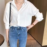 オーバーサイズシンプルシャツ ブラウス レディース | Amulet | 詳細画像3