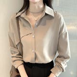 ベージュ | オーバーサイズシンプルシャツ ブラウス レディース | Amulet