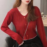 フェイクボタンリブトップス カットソー レディース | Amulet | 詳細画像3 