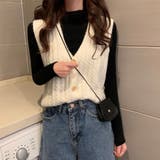 シンプルニットベスト レディース トップス | Amulet | 詳細画像16 