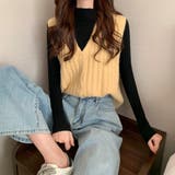 シンプルニットベスト レディース トップス | Amulet | 詳細画像2 