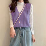 シンプルニットベスト レディース トップス | Amulet | 詳細画像9 