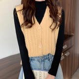 オレンジ | シンプルニットベスト レディース トップス | Amulet