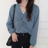 Vネックツイストブラウス レディース オフィス | Amulet | 詳細画像2 