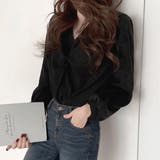 Vネックツイストブラウス レディース オフィス | Amulet | 詳細画像9 