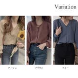 Vネックフェミニンブラウス シャツ レディース | Amulet | 詳細画像5 